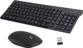 Draadloos toetsenbord en Muis - QWERTY keyboard - 2.4 GHZ - Voor PC, Laptop, Tablet - Compatible met Windows/Android - Zwart