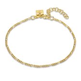 Twice As Nice Armband in verguld zilver, figaro ketting 3 mm  21 cm+3 cm
