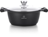 Herenthal Braadpan/ Soeppan - Marmeren Coating - Met Glazen Deksel- 28cm