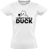 I dont give a duck Dames t-shirt | eend | grof | grappig | cadeau | Wit