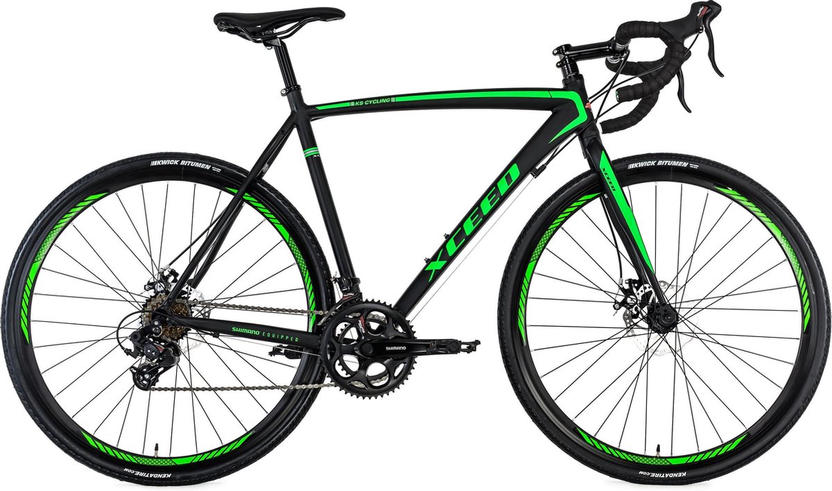 KS Cycling Fiets Gravelbike racefiets 28 '' Xceed zwart-groen 58 cm