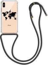kwmobile telefoonhoesje voor Apple iPhone XS - Hoesje met koord in zwart / transparant - Back cover voor smartphone