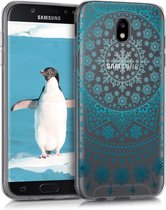 kwmobile telefoonhoesje voor Samsung Galaxy J5 (2017) DUOS - Hoesje voor smartphone in blauw / lichtblauw / transparant - Arctische Sneeuwvlok design