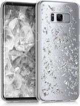 kwmobile hoes voor Samsung Galaxy S8 - backcover voor smartphone - Vlokken design - zilver / transparant