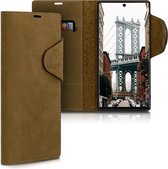 kalibri telefoonhoesje voor Samsung Galaxy Note 10 - Hoesje met pasjeshouder en standaard - bruin - Wallet case