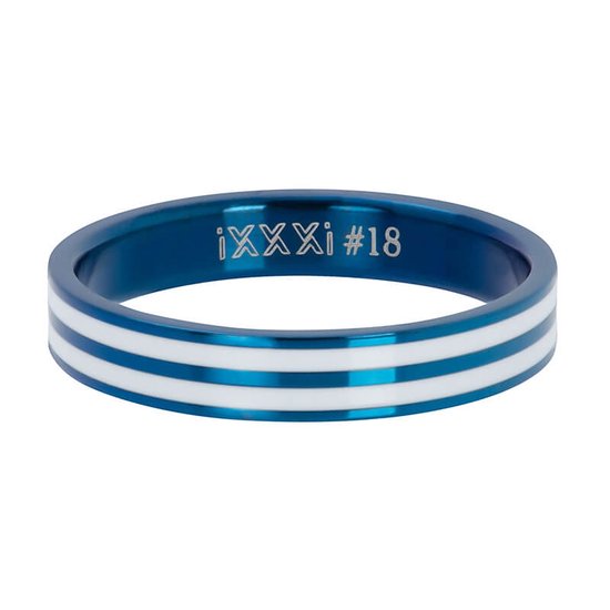 iXXXi Jewelry Vulring 4mm Double Line White Blauw - maat 18