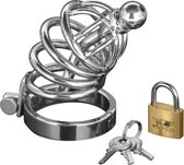 Asylum - 4 Ring Chasity Cage - Chastity Device - silver - Discreet verpakt en bezorgd