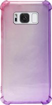 ADEL Siliconen Back Cover Softcase Hoesje Geschikt voor Samsung Galaxy S8 Plus - Kleurovergang Roze Paars