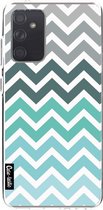 Casetastic Samsung Galaxy A72 (2021) 5G / Galaxy A72 (2021) 4G Hoesje - Softcover Hoesje met Design - Tiffany Fade Chevron Print