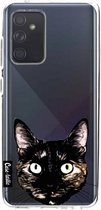 Casetastic Samsung Galaxy A52 (2021) 5G / Galaxy A52 (2021) 4G Hoesje - Softcover Hoesje met Design - Peeking Kitty Print