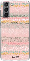 Casetastic Samsung Galaxy S21 4G/5G Hoesje - Softcover Hoesje met Design - Lovely Dots Print