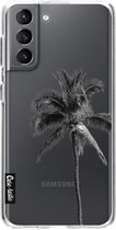 Casetastic Samsung Galaxy S21 4G/5G Hoesje - Softcover Hoesje met Design - Palm Tree Transparent Print