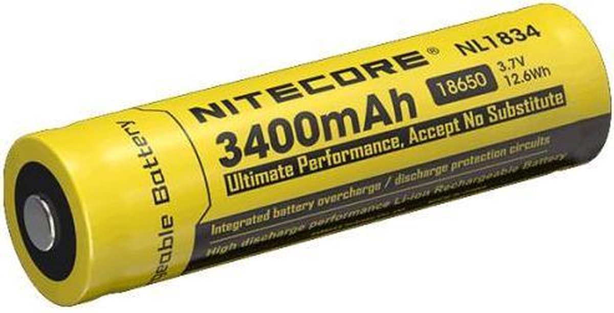 Nitecore NL1834 Oplaadbare 18650 Li-Ion batterij 3400mAh