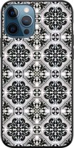 iPhone 12 hoesje siliconen zwart - Moroccan tiles - Siliconen TPU case zwart - Print / Illustratie - Transparant, Multi