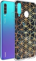 iMoshion Design voor de Huawei P30 Lite hoesje - Ring - Zwart / Goud