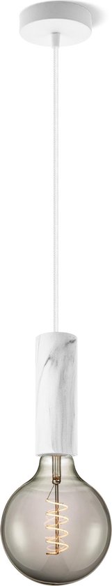 Home Sweet Home luminaire suspendu Marmer Saga - Lampe suspendue incluant une source de lumière LED filament G125 - dimable - longueur de suspension 128 cm - avec source de lumière LED E27 incluse - fumée