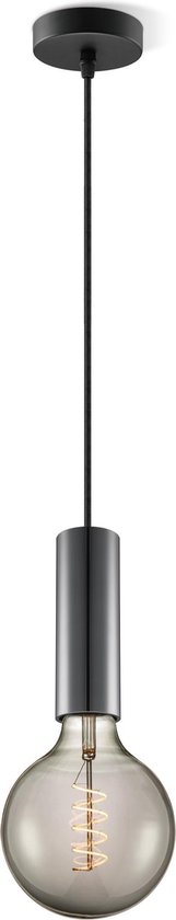 Home Sweet Home hanglamp zwart Saga Spiraal - hanglamp inclusief LED lamp G125 - dimbaar - pendel lengte 100 cm - inclusief E27 LED lamp - rook