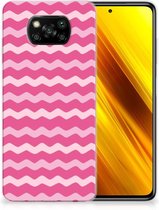 Coque pour Xiaomi Poco X3 Tenphone Etui Coque Waves Rose