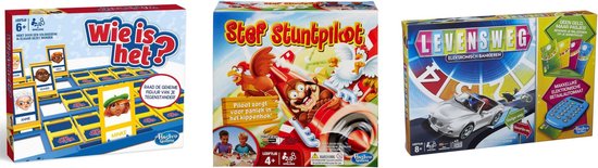 Afbeelding van het spel Spellenbundel - Bordspel - 3 Stuks - Wie Is Het? & Levensweg Electronisch Bankieren & Stef Stuntpiloot