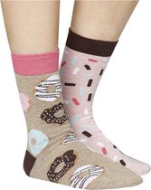 Verjaardag cadeau - Donut Sokken - Sokken - Leuke sokken - Vrolijke sokken - Valentijn cadeautje vrouw - Luckyday Socks - Sokken met tekst - Aparte Sokken - Socks waar je Happy van