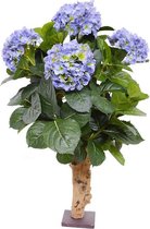 Hortensia deluxe kunstplant 65 cm op voet blauw