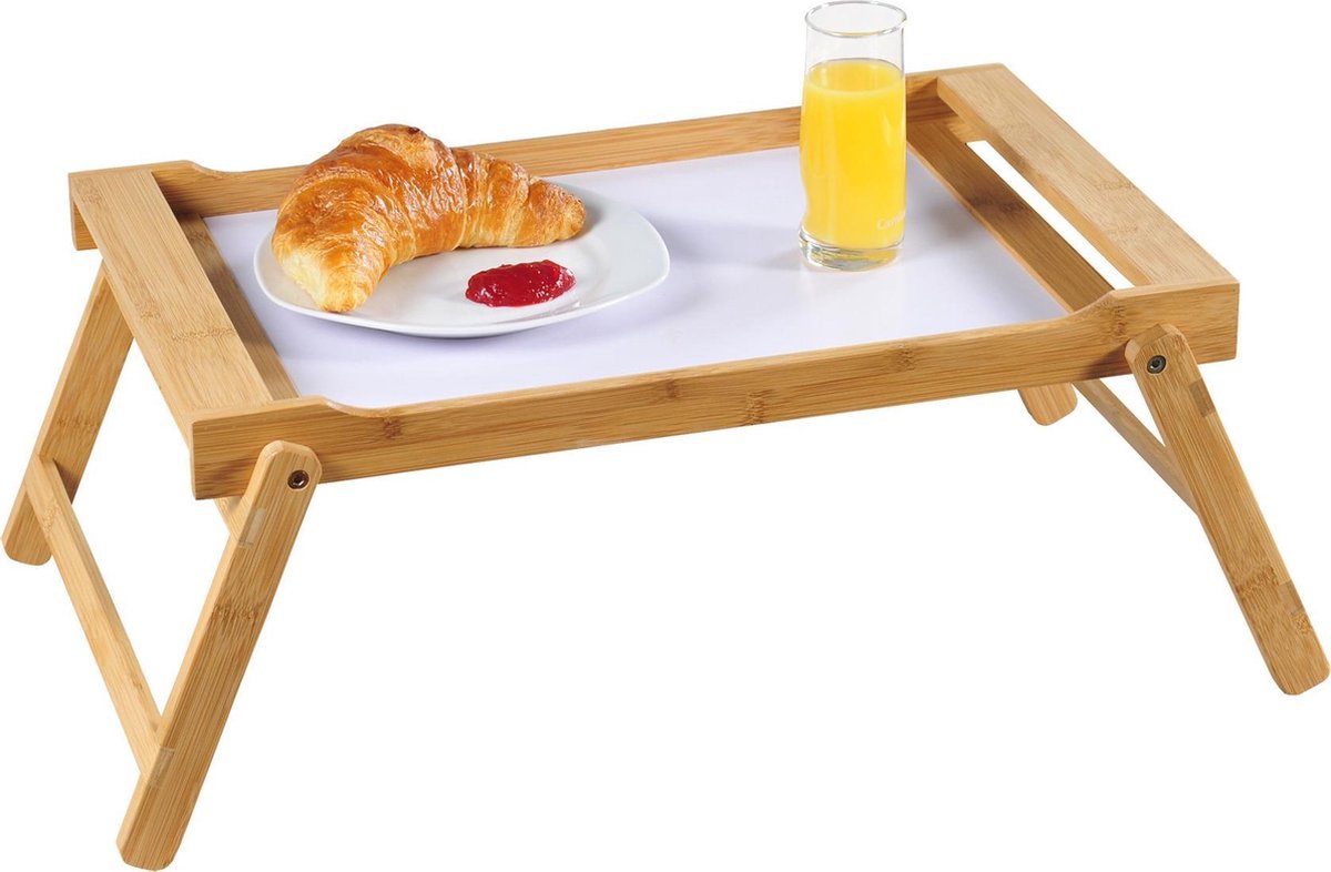 plateau petit-déjeuner en bois avec pieds rabattables, plateau de