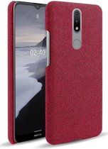 Nokia 2.4 Hoesje Stoffen Back Cover Rood