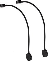 Bolt Electronics ® – Leeslamp – Bedlampje – Leeslamp slaapkamer – Flexibel – LED – 1001-A – Dimbaar – met 2 x USB - Zwart – 2 stuks - CE 2020 - L4cm x B4cm x H53cm