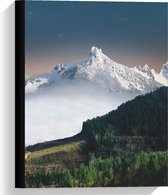 Canvas  - Witte Bergtoppen  - 30x40cm Foto op Canvas Schilderij (Wanddecoratie op Canvas)