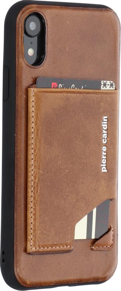 Bruin hoesje van Pierre Cardin - Backcover - Stijlvol - Leer - iPhone XR - Luxe cover