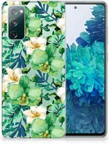Silicone Back Cover Samsung Galaxy S20 FE Telefoon Hoesje Orchidee Groen