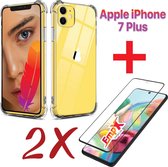 EmpX.nl Apple iPhone 7 Plus hoesje shock proof case Transparant - Apple iPhone 7 Plus hoesje hoesje armor case anti shock - hoesje iPhone 7 Plus shock proof case Transparant - 2x iPhone 7 Plu