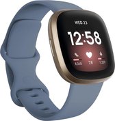 Shop4 - Fitbit Sense Bandje - Large Siliconen Cyaan Blauw