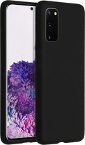 Accezz Liquid Silicone Backcover voor de Samsung Galaxy S20- Zwart