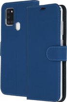 Samsung A21s hoesje bookcase - Samsung Galaxy A21s hoesje bookcase - hoesje Samsung A21s bookcase - A21s hoesje bookcase - hoesje Samsung Galaxy A21s - Kunstleer - Blauw - Accezz Wallet Softc