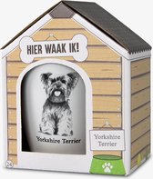 Mok - Hond - Cadeau - Yorkshire Terrier - Gevuld met een snoepmix - In cadeauverpakking met gekleurd lint