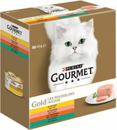 Gourmet Gold Mousse Kip - Zalm - Niertjes - Katten Natvoer 8 x 85 gr