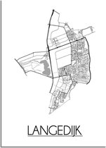 Langedijk Plattegrond poster  A2 (42x59,4cm) - DesignClaud