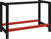 vidaXL Werkbankframe 120x57x79 cm metaal zwart en rood