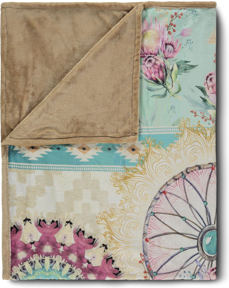 Hip Plaid Milena 160 x 130 cm taupe Multikleur