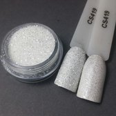 Nagel glitter - Korneliya Crystal Sugar 419 Zilver / Wit