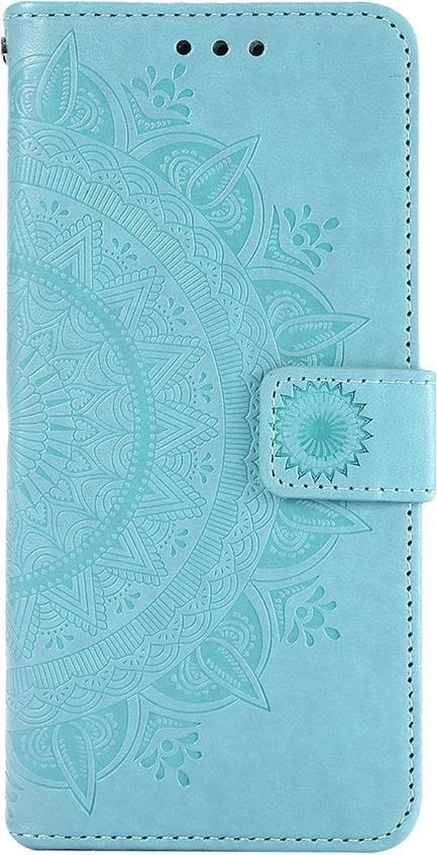 Shop4 - Samsung Galaxy S21 Plus Hoesje - Wallet Case Mandala Patroon Mint Groen