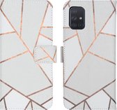 iMoshion Design Softcase Book Case Samsung Galaxy A71 hoesje - White Graphic