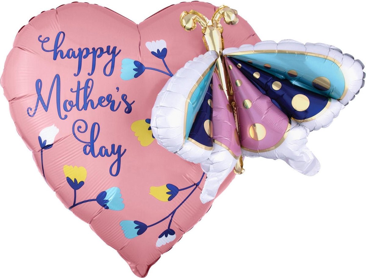 Amscan Folieballon Happy Mother's Day 60 X 66 Cm Zalmroze