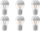 CALEX - LED Lamp 6 Pack - Kogelspiegellamp Filament P45 - E27 Fitting - 4W - Dimbaar - Warm Wit 2700K - Chroom - BSE