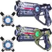 Light Battle Active Camo Lasergun Set - Groen/Grijs + 2 Lasergame Vesten - 2 Pack