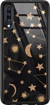 Samsung A50 hoesje glass - Counting the stars | Samsung Galaxy A50 case | Hardcase backcover zwart