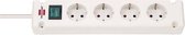 Brennenstuhl BN-1150650124 Bremounta Extension Socket 4-way White 1.5m H05vv-f 3g1.5