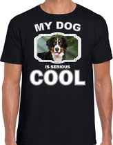 Berner Sennen honden t-shirt my dog is serious cool zwart - heren - Berner Sennens liefhebber cadeau shirt XL