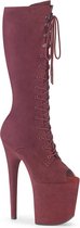 Pleaser Plateau Laarzen -37 Shoes- FLAMINGO-2051FS Paaldans schoenen Bordeaux rood